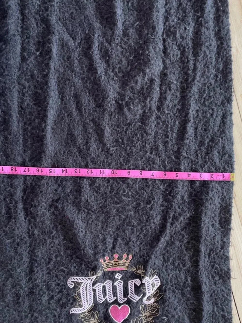 Vintage Style Juicy Couture Scarf Chocolate Brown Y2K Logo Embroidered Wrap Glam